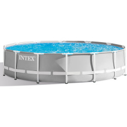 Intex Prism Metal Frame Πισίνα με Μεταλλικό Σκελετό , Αντλία Φίλτρου & Σκάλα 427x107x107εκ.